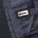 MANQ Men Navy Blue Slim Fit Solid Single Breasted Formal Blazer