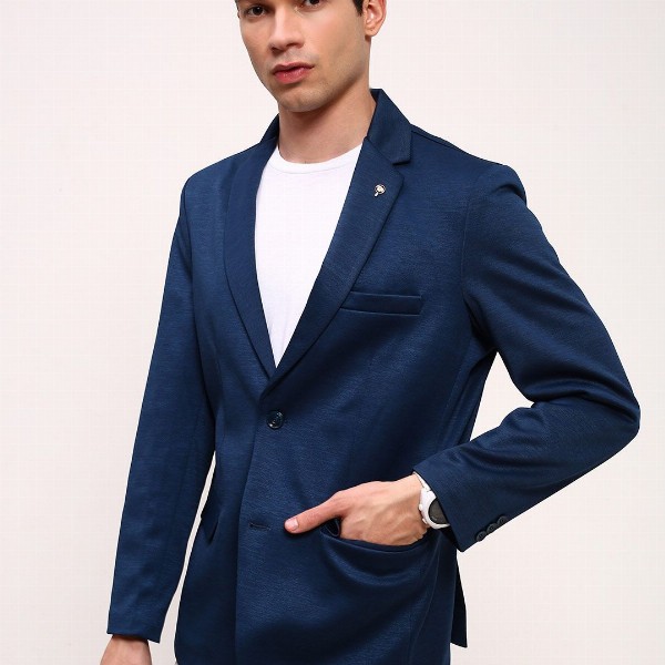 SHOWOFF Slim-Fit Single-Breasted Cotton Blazer