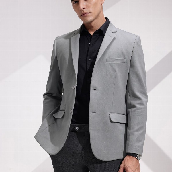 INVICTUS Slim Fit Notched Lapel Single Breasted Formal Blazer