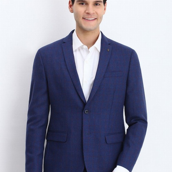 Allen Solly Checked Slim Fit Single-Breasted Blazer