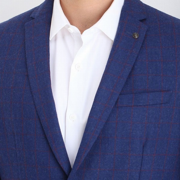 Allen Solly Checked Slim Fit Single-Breasted Blazer