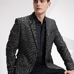 INVICTUS Self-Design Slim Fit Single-Breasted Smart Casual Blazer