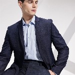 INVICTUS Notched Lapel Checked Single-Breasted Slim Fit Smart Casual Blazer