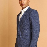 Allen Solly Textured Notched Lapel Long Sleeves Single-Breasted Slim Fit Formal Blazer