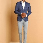 Allen Solly Textured Notched Lapel Long Sleeves Single-Breasted Slim Fit Formal Blazer