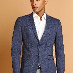 Allen Solly Textured Notched Lapel Long Sleeves Single-Breasted Slim Fit Formal Blazer