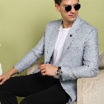 INVICTUS Men Self Design Slim-Fit Single Breasted Blazer