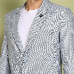 INVICTUS Men Self Design Slim-Fit Single Breasted Blazer